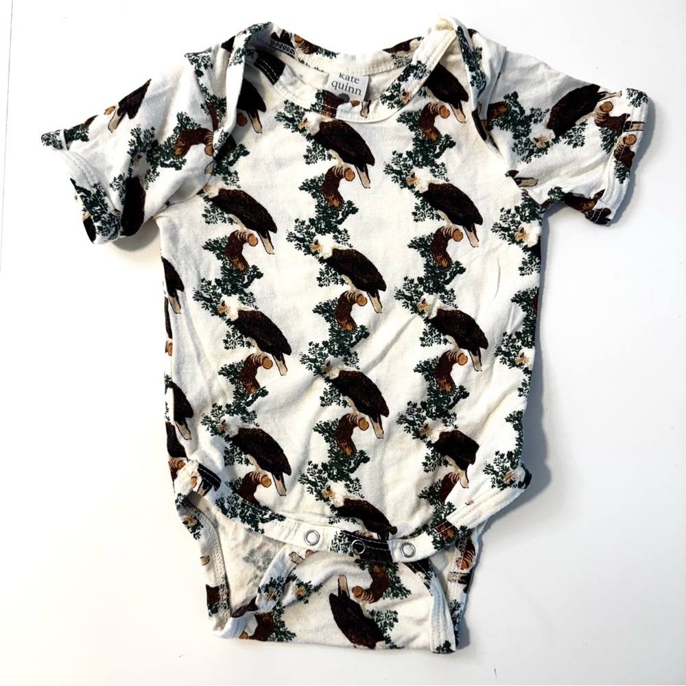 Kate Quinn Eagle Print Baby Bodysuit 0-3mo